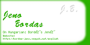 jeno bordas business card